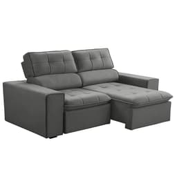 Sofá 2 Lugares Retrátil e Reclinável Atenas Veludo Prata