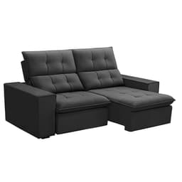 Sofá 3 Lugares Retrátil e Reclinável Palermo Veludo Chumbo