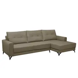 Sofá 5 Lugares Heros com Chaise Direito Veludo Castor