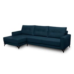 Sofá 5 Lugares Heros com Chaise Esquerdo Veludo Azul