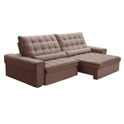 Sofá 5 Lugares Retrátil e Reclinável Alasca Veludo Rose