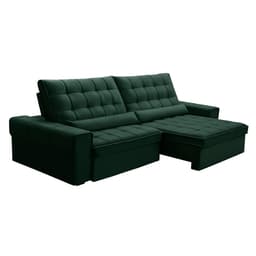 Sofá 5 Lugares Retrátil e Reclinável Alasca Veludo Verde