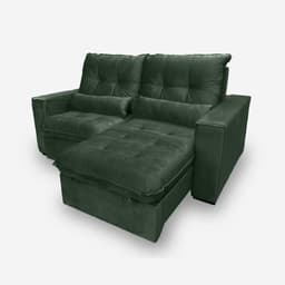 Sofá Atlanta 3 Lugares 2,10 metros Veludo - 11 Verde Bandeira