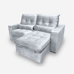 Sofá Atlanta 3 Lugares 2,10 metros Veludo - 26 Prata