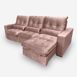 Sofá Atlanta 3 Lugares 2,30 metros Veludo - 19 Rosa Escuro