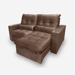 Sofá Atlanta 5 Lugares 2,70 metros Veludo - 08 Marrom