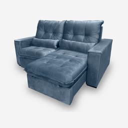 Sofá Atlanta 5 Lugares 2,70 metros Veludo - 24 Azul Marinho