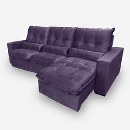 Sofá Atlanta 6 Lugares 2,90 metros Veludo - 25 Roxo