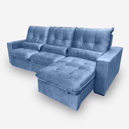 Sofá Atlanta 6 Lugares 3,50 metros Veludo - 06 Azul