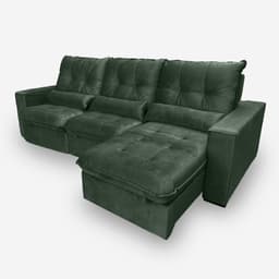 Sofá Atlanta 9 Lugares 4,10 metros Veludo - 11 Verde Bandeira