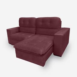 Sofá BEKAA 3 Lugares 2,10 metros Veludo - 22 Bordô