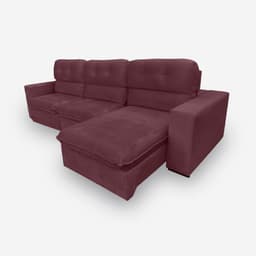 Sofá BEKAA 6 Lugares 3,50 metros Veludo - 22 Bordô