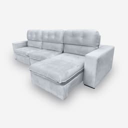 Sofá BEKAA 6 Lugares 3,50 metros Veludo - 26 Prata