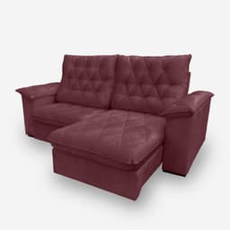 Sofá Bahamas 3 Lugares 2,10 metros Veludo - 22 Bordô