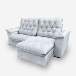 Sofá Bahamas 4 Lugares 2,50 metros Veludo - 26 Prata