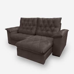 Sofá Bahamas 5 Lugares 2,70 metros Veludo - 17 Chocolate