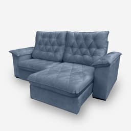 Sofá Bahamas 5 Lugares 2,70 metros Veludo - 24 Marinho