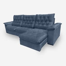 Sofá Bahamas 6 Lugares 2,90 metros Veludo - 24 Marinho