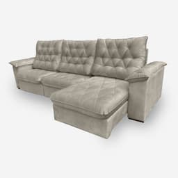 Sofá Bahamas 6 Lugares 3,20 metros Veludo - 02 Bege