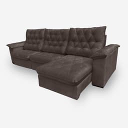 Sofá Bahamas 6 Lugares 3,20 metros Veludo - 17 Chocolate