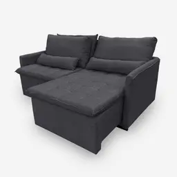 Sofá LÍBANO 2 Lugares 1,36 metros Veludo - 10 Cinza Grafite