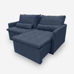 Sofá LÍBANO 2 Lugares 1,56 metros Veludo - 24 Azul Marinho