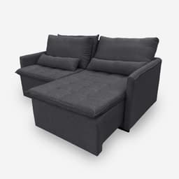 Sofá LÍBANO 3 Lugares 1,76 metros Veludo - 10 Cinza Grafite