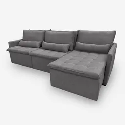 Sofá LÍBANO 3 Lugares 1,96 metros Linho - 06 Grafite