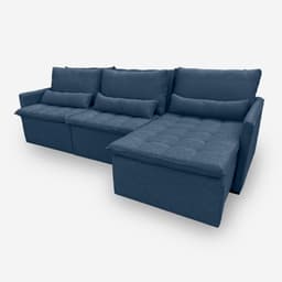 Sofá LÍBANO 3 Lugares 1,96 metros Veludo - 24 Azul Marinho