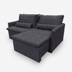 Sofá LÍBANO 4 Lugares 2,16 metros Veludo - 10 Cinza Grafite