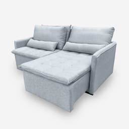 Sofá LÍBANO 4 Lugares 2,16 metros Veludo - 26 Prata