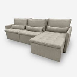 Sofá LÍBANO 5 Lugares 2,26 metros Veludo - 02 Bege