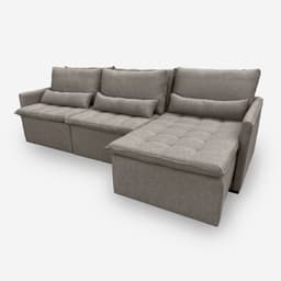 Sofá LÍBANO 5 Lugares 2,26 metros Veludo - 03 Capuccino