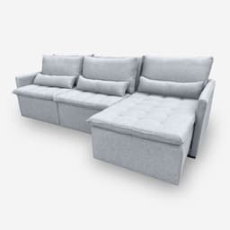 Sofá LÍBANO 5 Lugares 2,26 metros Veludo - 26 Prata