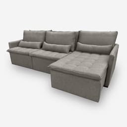 Sofá LÍBANO 6 Lugares 2,56 metros Veludo - 03 Capuccino