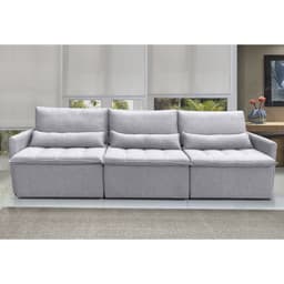 Sofá LÍBANO 6 Lugares 3,16 metros Linho - 05 Cinza