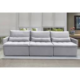 Sofá LÍBANO 8 Lugares 3,46 metros Linho - 05 Cinza