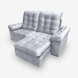 Sofá LION 4 Lugares 2,30 metros Veludo - 26 Prata