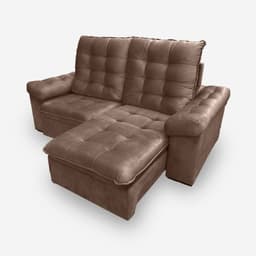 Sofá LION 4 Lugares 2,50 metros Veludo - 08 Marrom