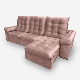 Sofá LION 5 Lugares 2,60 metros Veludo - 19 Rosa Escuro