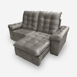 Sofá LION 5 Lugares 2,70 metros Veludo - 03 Capuccino