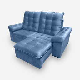 Sofá LION 5 Lugares 2,70 metros Veludo - 06 Azul