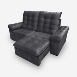 Sofá LION 6 Lugares 2,90 metros Veludo - 10 Cinza Grafite