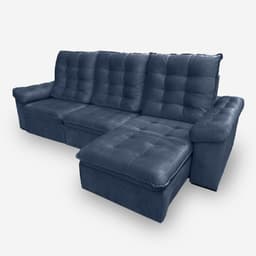 Sofá LION 6 Lugares 2,90 metros Veludo - 24 Azul Marinho