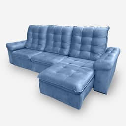 Sofá LION 6 Lugares 3,20 metros Veludo - 06 Azul