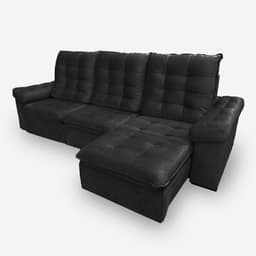 Sofá LION 6 Lugares 3,50 metros Veludo - 13 Preto