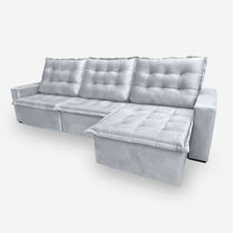 Sofá MOSCOW 6 Lugares 3,50 metros Veludo - 26 Prata