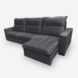 Sofá ONIX 6 Lugares 2,90 metros Veludo - 10 Cinza