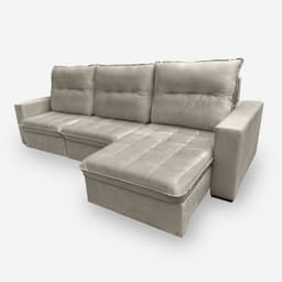 Sofá ONIX 6 Lugares 3,50 metros Veludo - 02 Bege