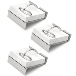 Kit 3 Porta Guardanapos de Papel 11x11cm Aço Inox Suporte Mesa Posta
